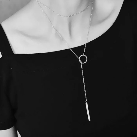 NWOT sterling silver bar circle necklace - Picture 3 of 4